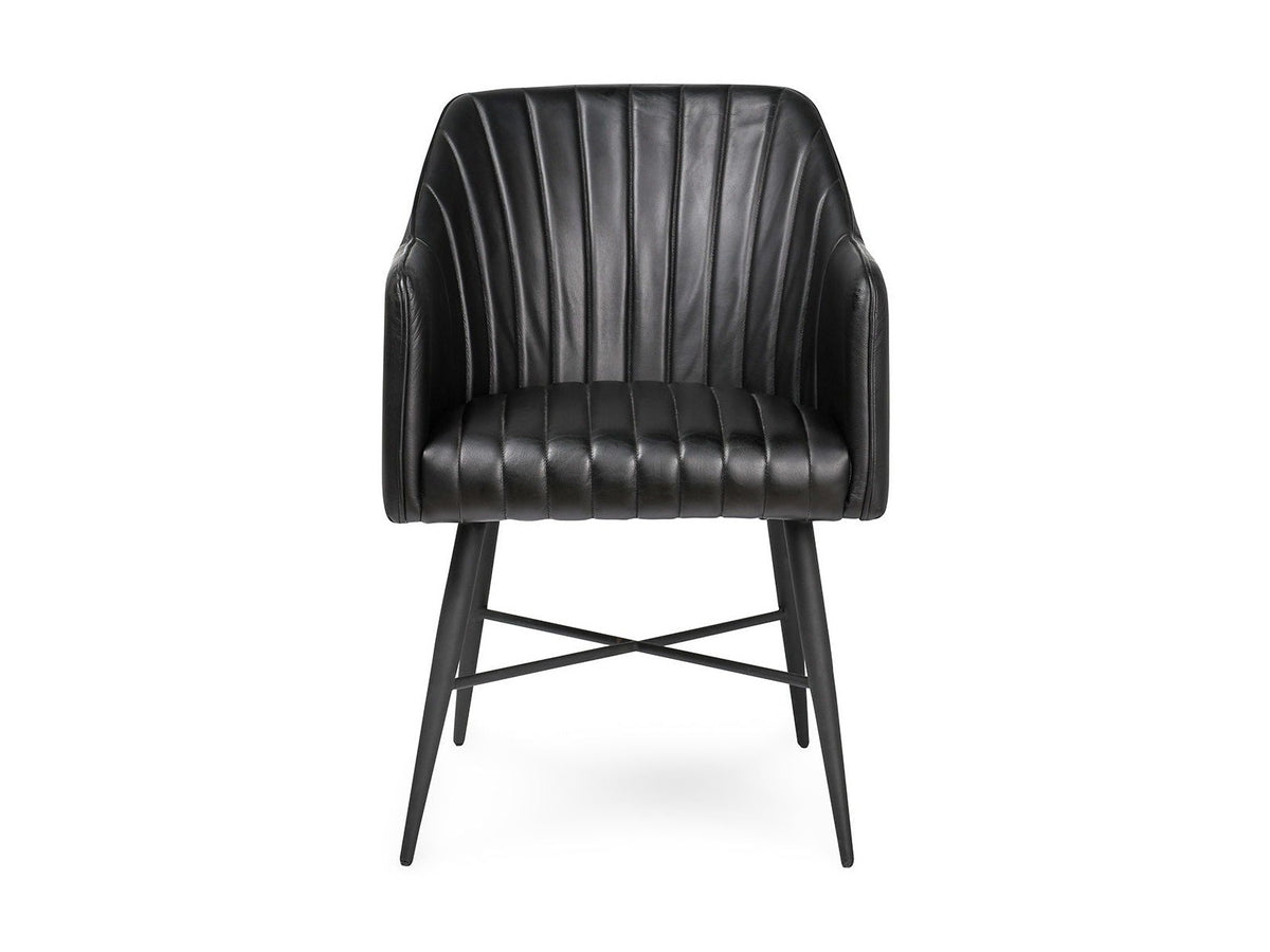 Leon - Leather Dining Chair - Midnight Raven