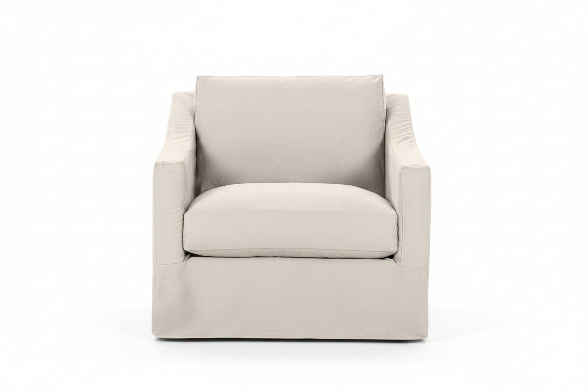 Beige armchair on a white background