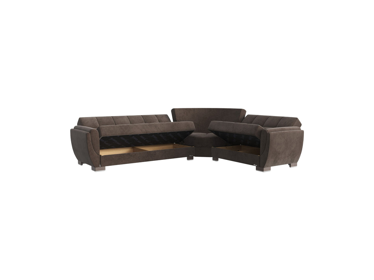 Ottomanson Armada Air - Upholstered Convertible Sectional With Storage - Microfiber