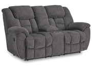 Foreside - Dbl Reclining Loveseat with Console - Charcoal