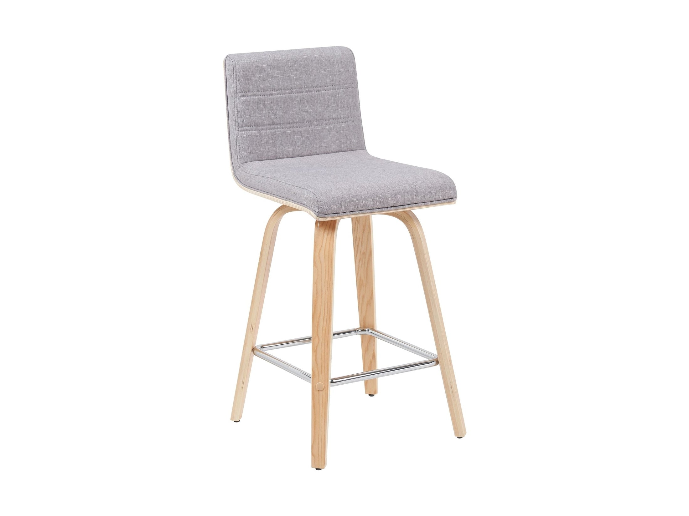 Vienna - Modern Counter Height Swivel Bar Stool - Patterned Oak Wood Frame