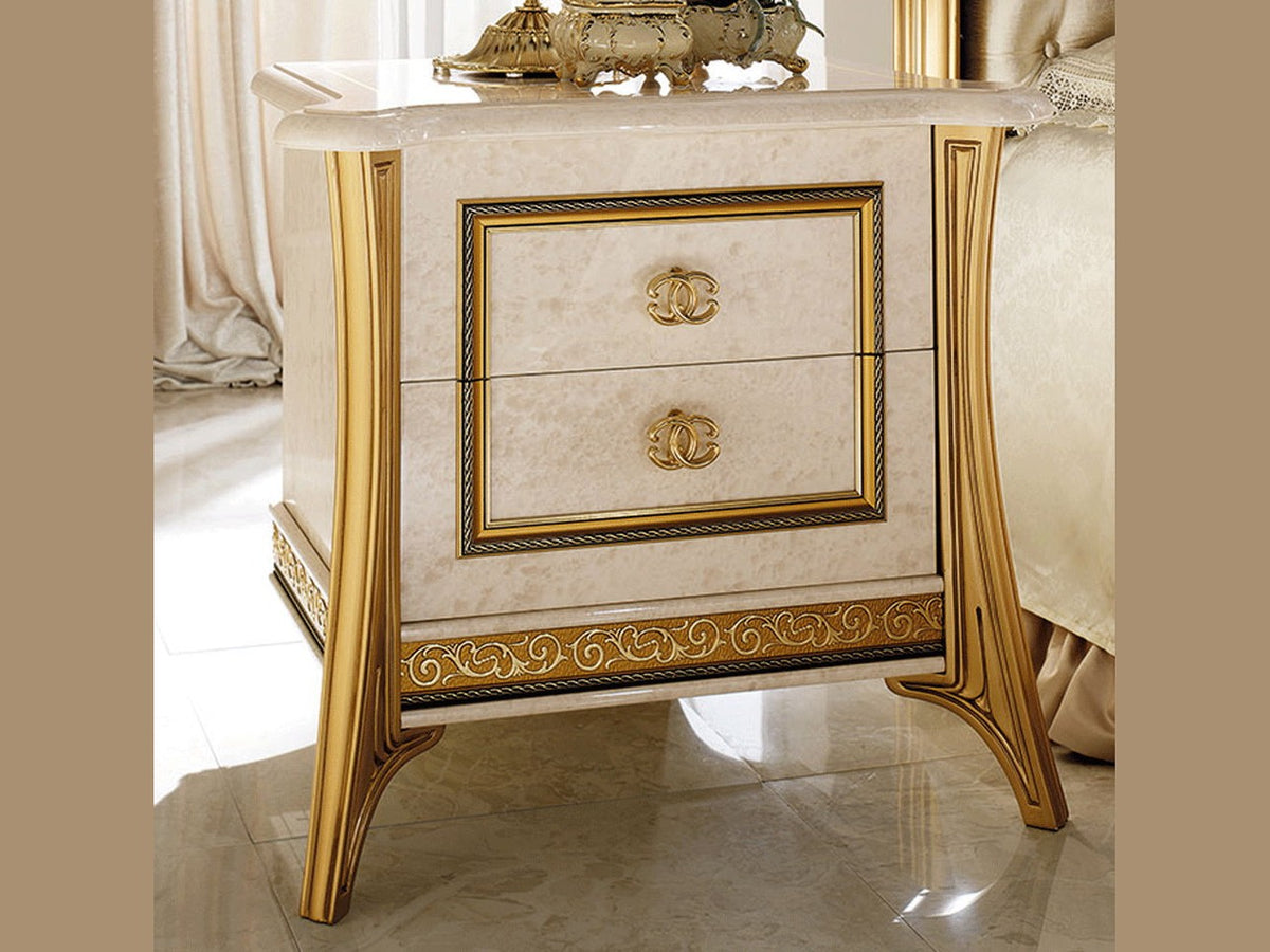 Melodia - Nightstand - Beige / Gold