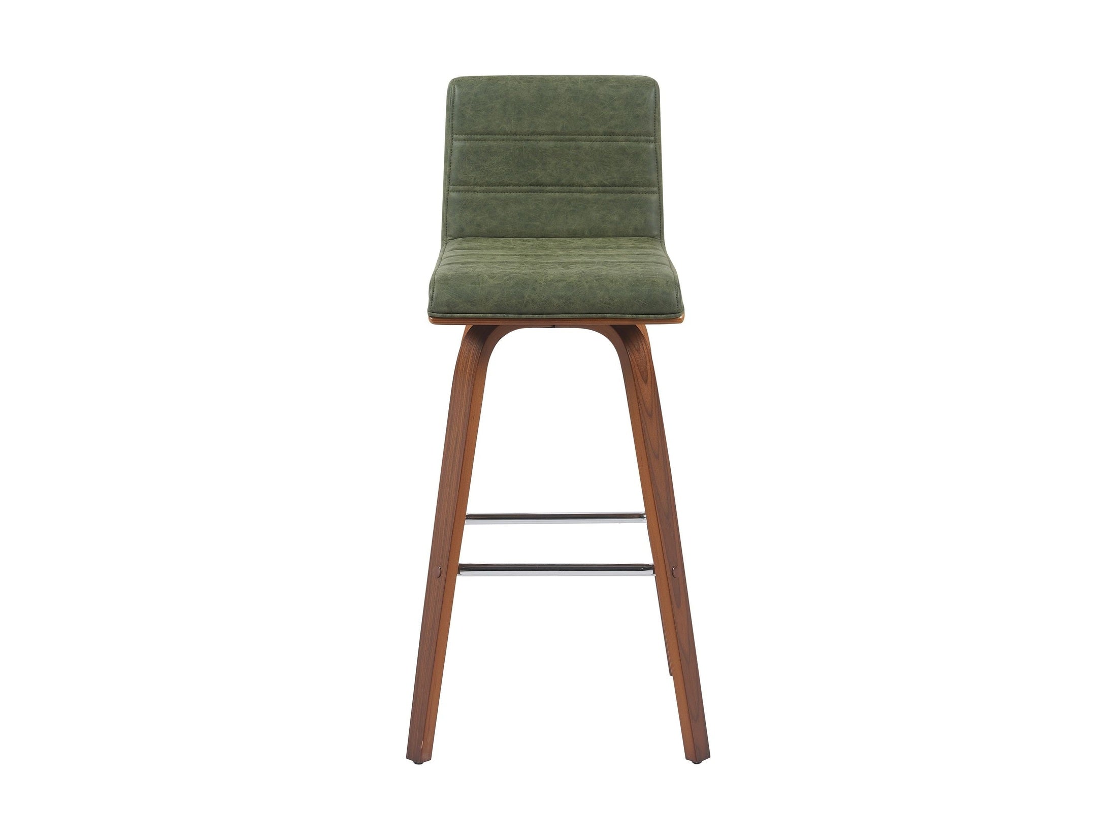 Vienna - Modern Swivel Bar Height Stool - Walnut Finished Wood Frame