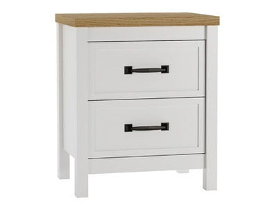 Kerisden - Two Drawer Night Stand - White / Brown