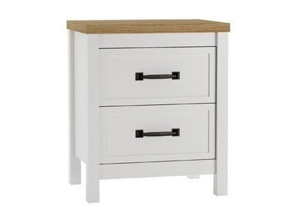 Kerisden - Two Drawer Night Stand - White / Brown