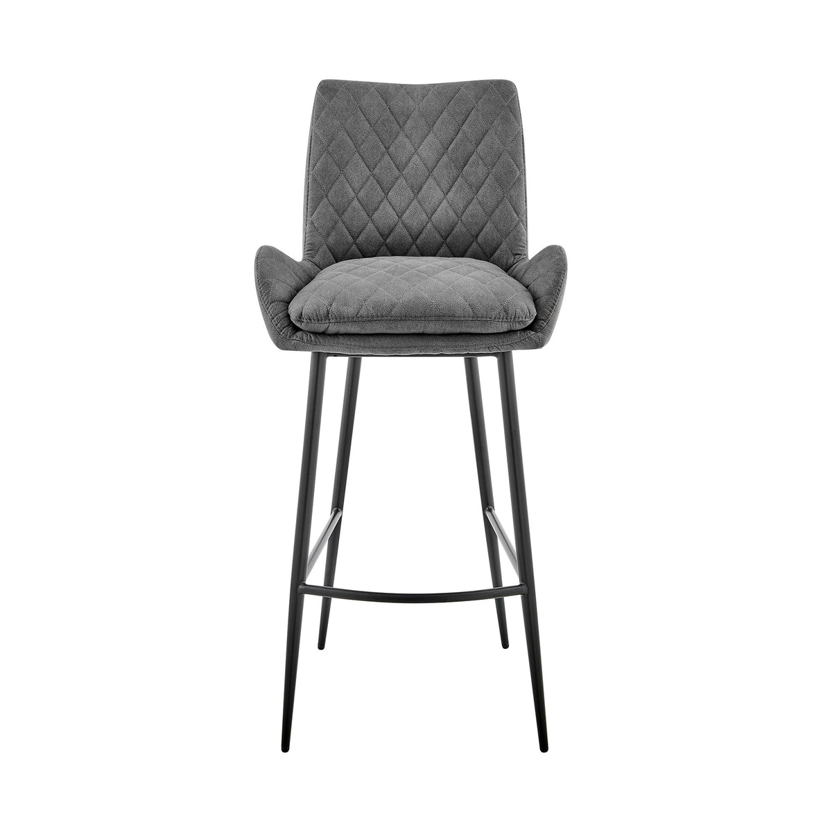 Panama - Fabric 30" Bar Height Bar Stool (Set of 2) - Charcoal / Black