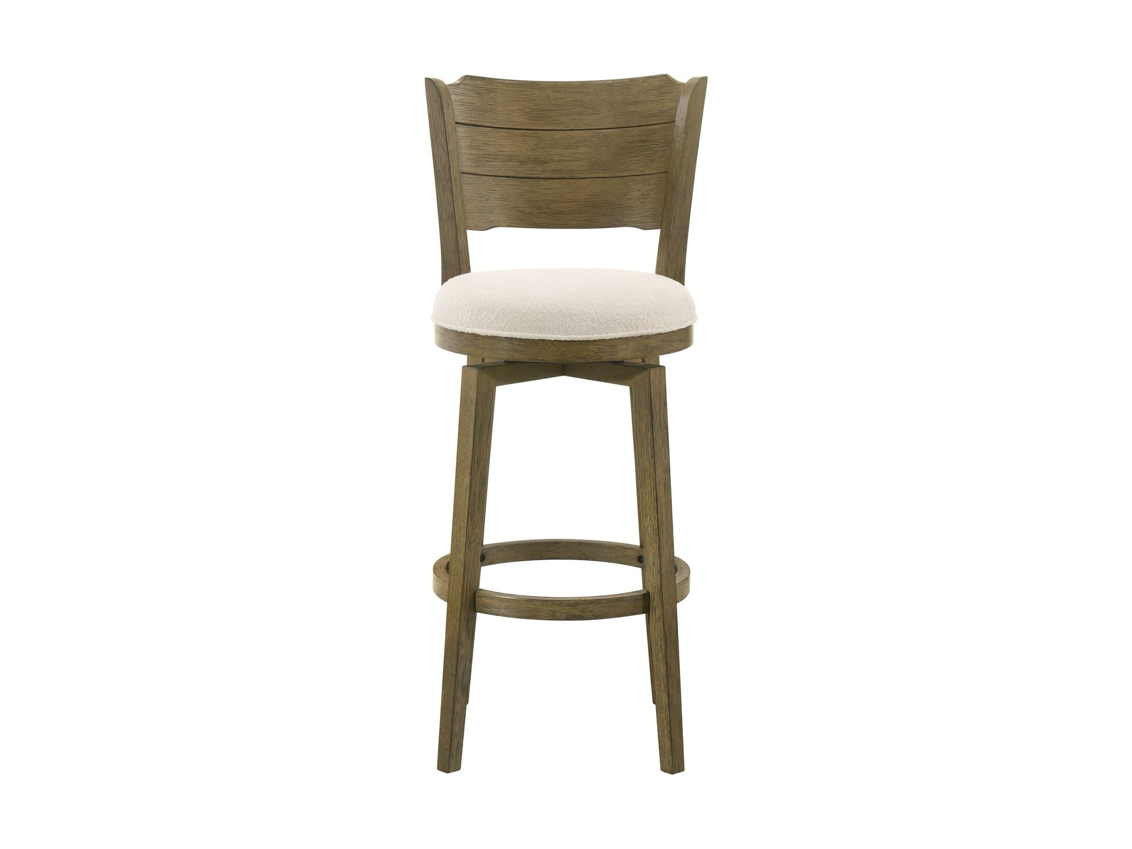 Winsley - Coastal Modern Swivel Wood Bar Height Kitchen Bar Stool