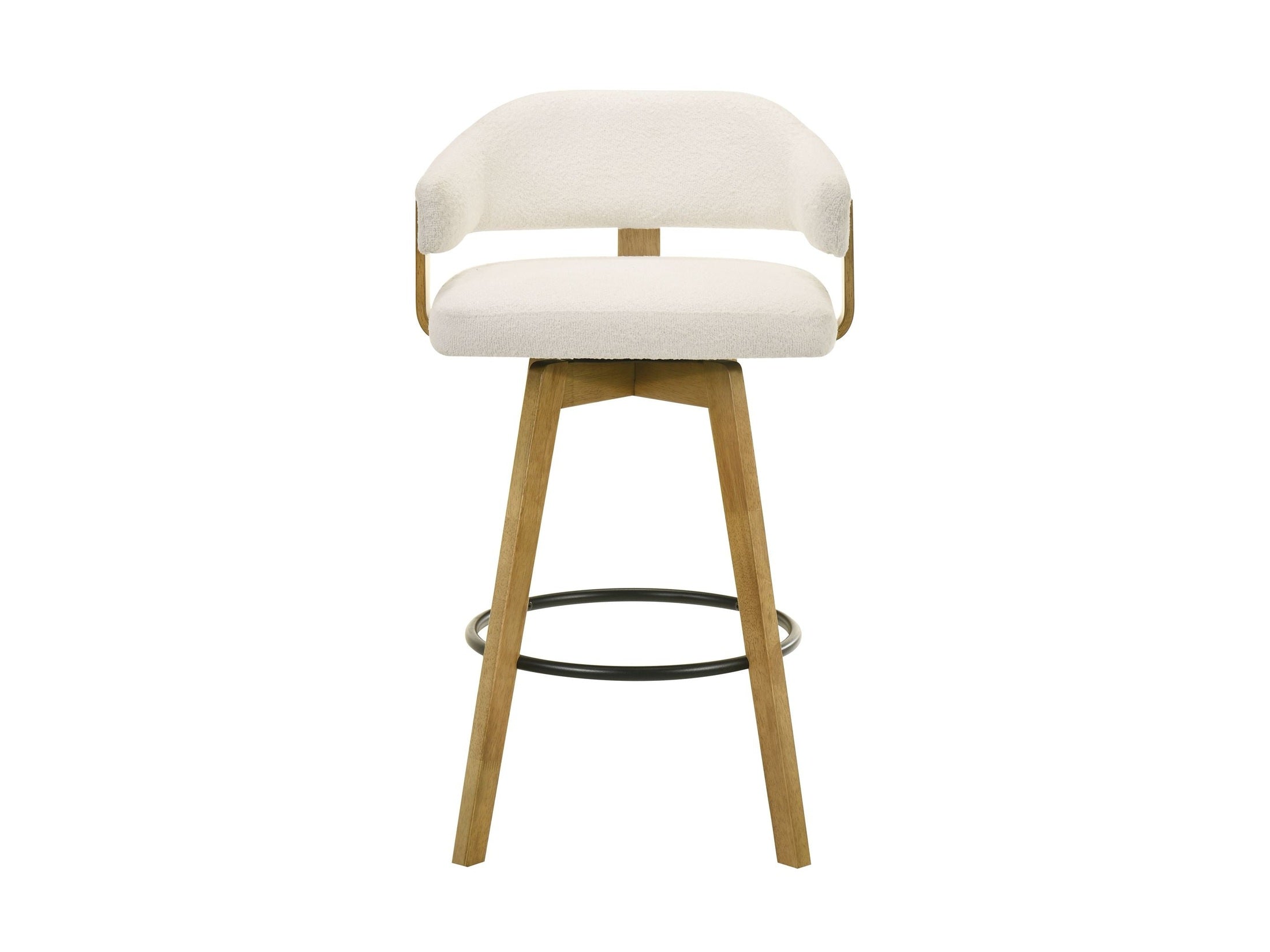 Callah - Contemporary Natural Wood Bar Height Kitchen Bar Stool