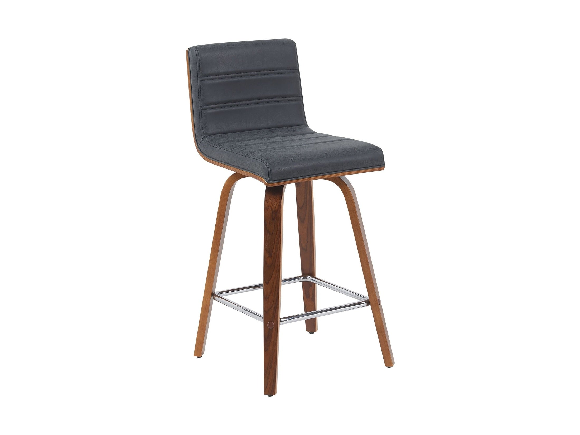Vienna - Modern Counter Height Swivel Bar Stool - Walnut Finished Wood Frame