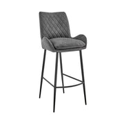Panama - Fabric 30" Bar Height Bar Stool (Set of 2) - Charcoal / Black