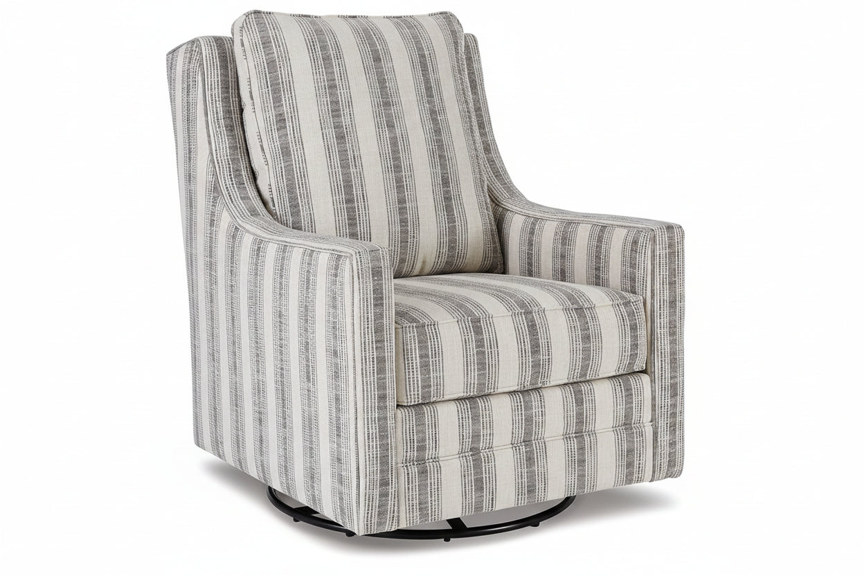 Patterned swivel chair on a white background