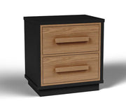 Kozmour - Two Drawer Night Stand - Black / Brown