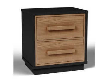 Kozmour - Two Drawer Night Stand - Black / Brown