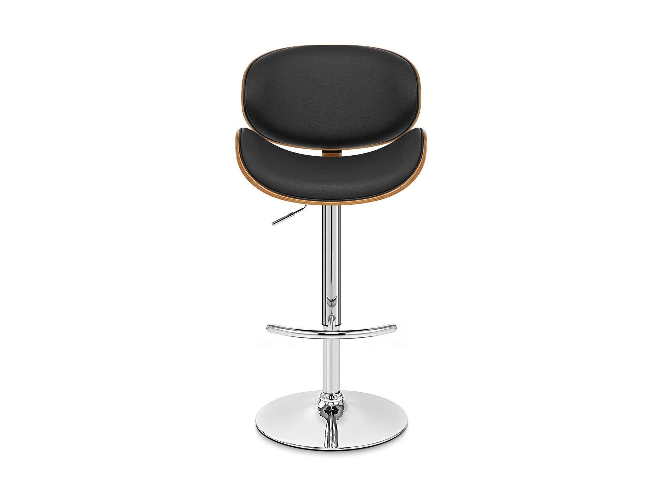 Naples - Adjustable Height Swivel Bar Stool - Walnut / Black
