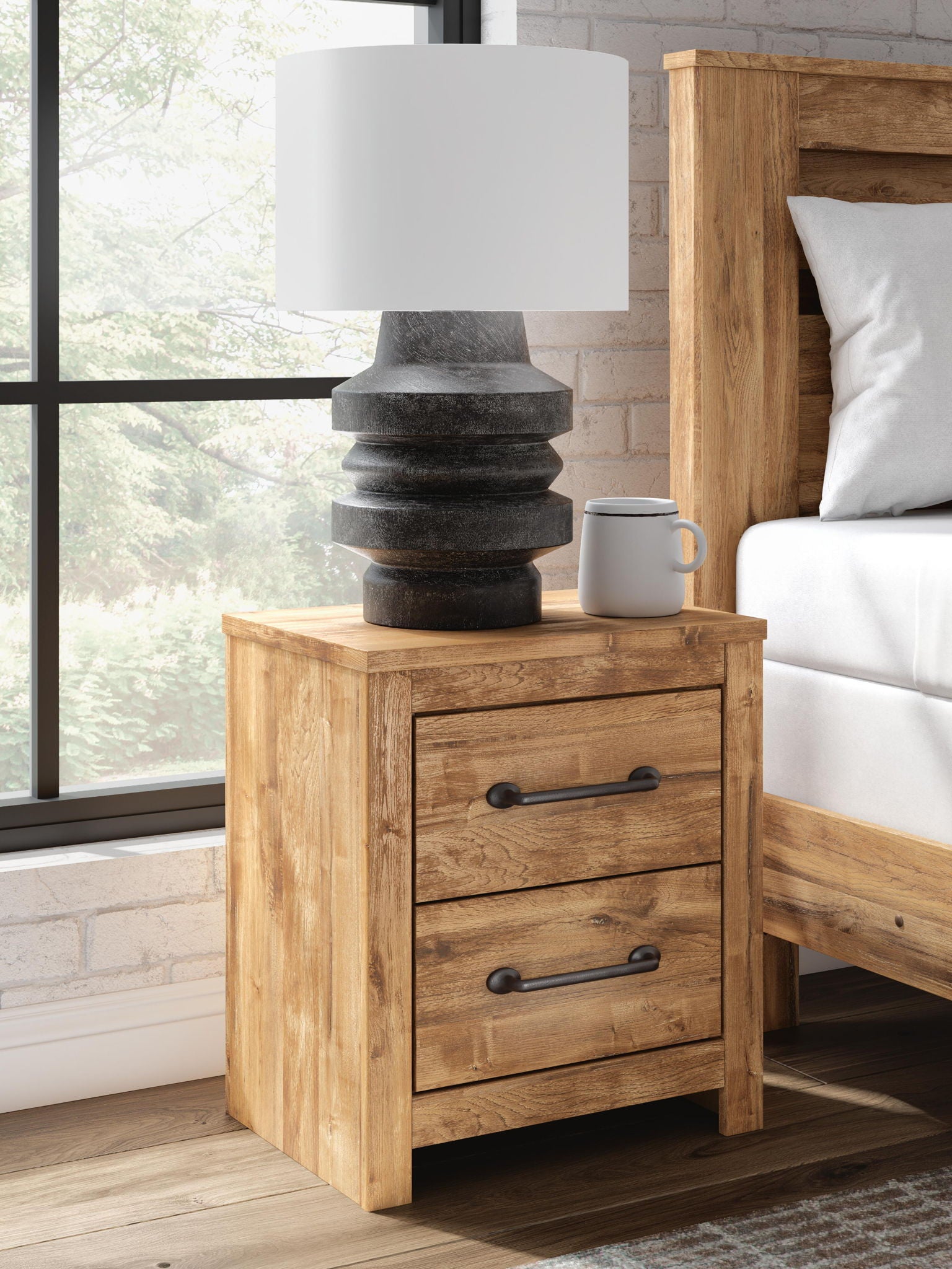 Branstony - Two Drawer Night Stand - Brown