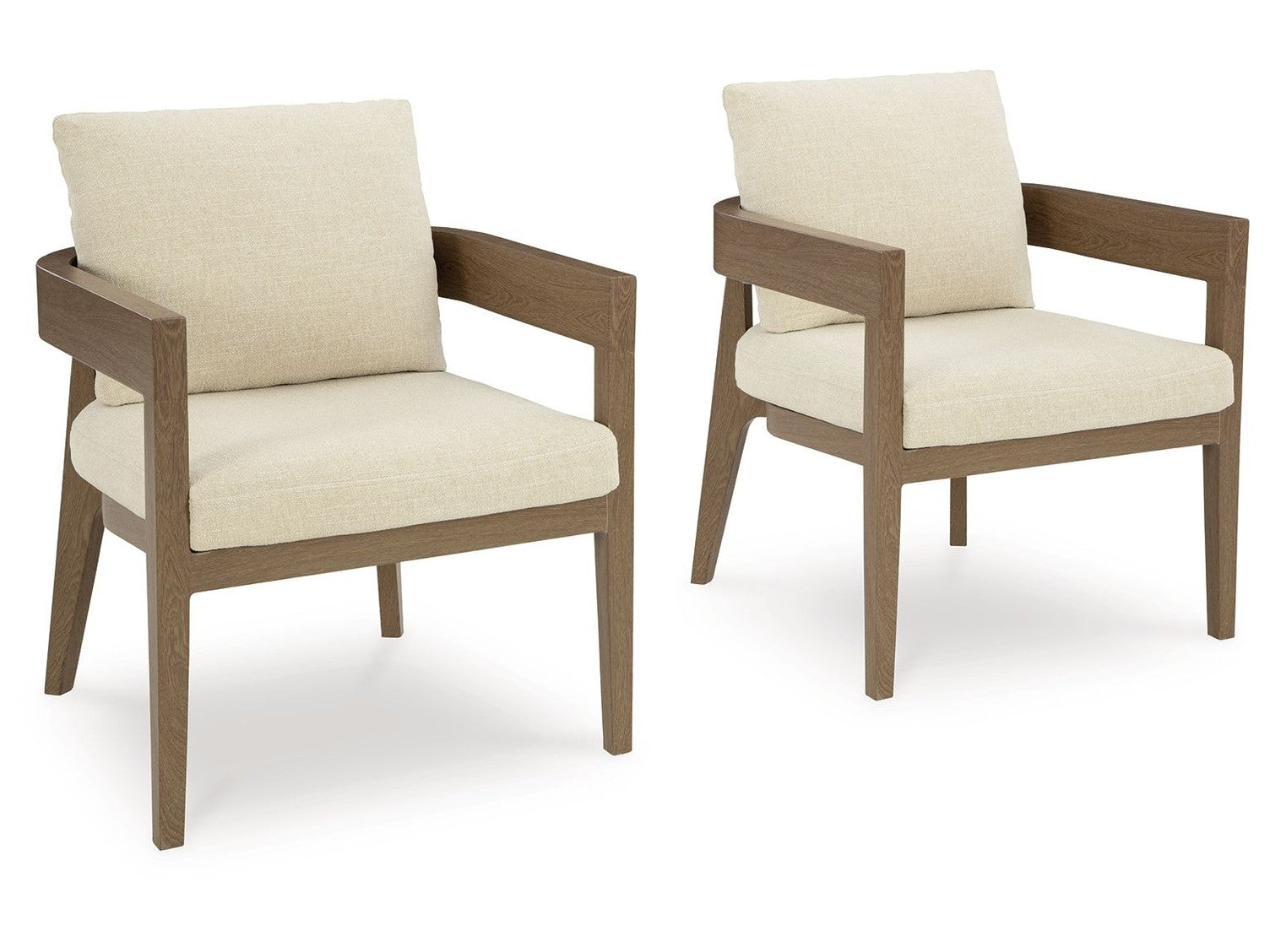Serene Bay - Arm Chair With Cushion (Set of 2) - Dark Brown / White