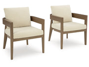 Serene Bay - Arm Chair With Cushion (Set of 2) - Dark Brown / White