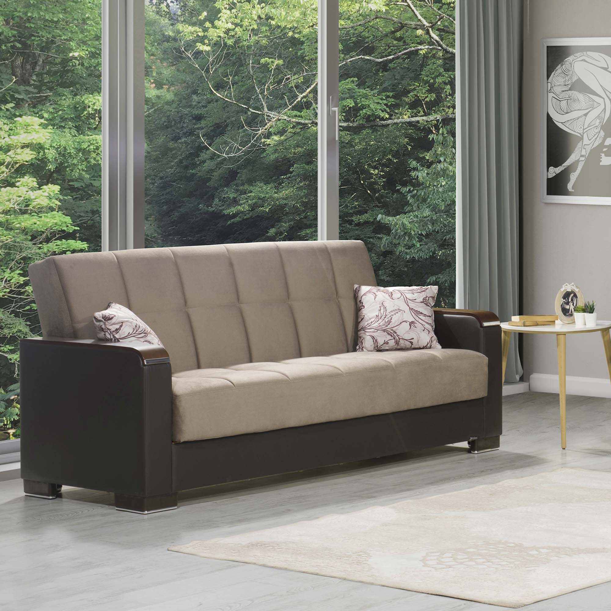 Ottomanson Armada X - Upholstered Convertible Wood Trimmed Sofabed With Storage