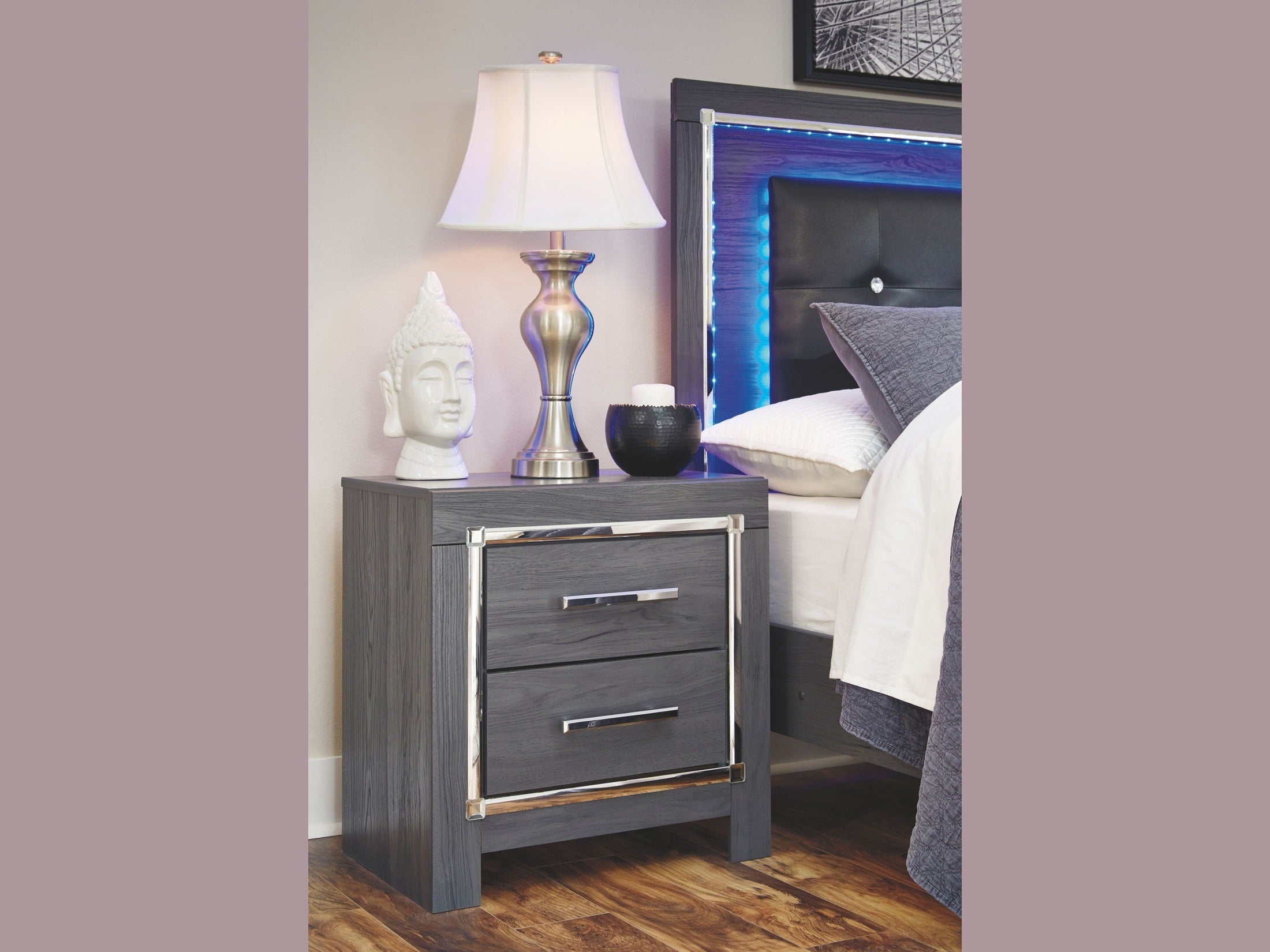 Lodanna - Two Drawer Night Stand - Gray