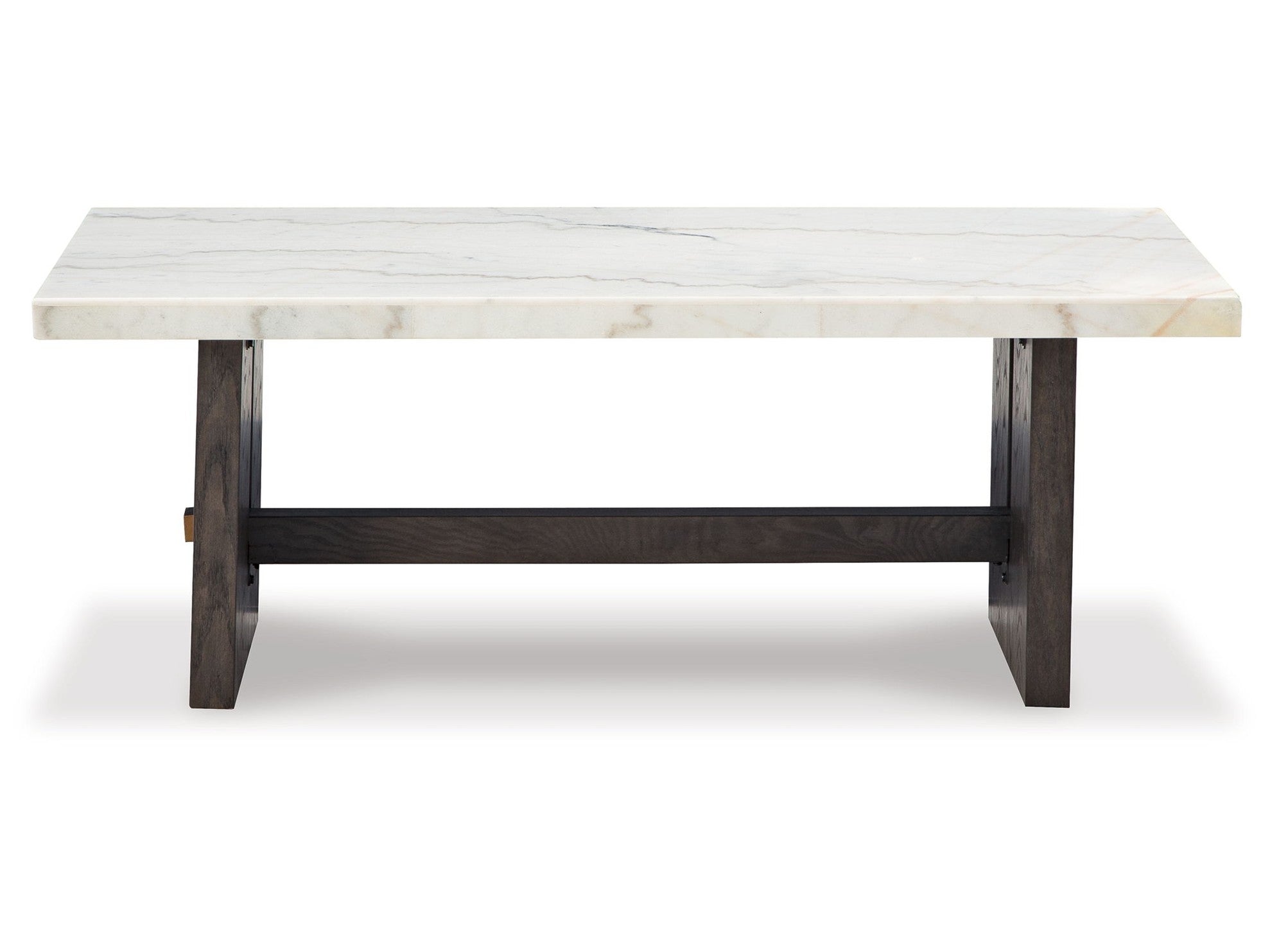 Burkhaus - Rectangular Cocktail Table - White / Dark Brown