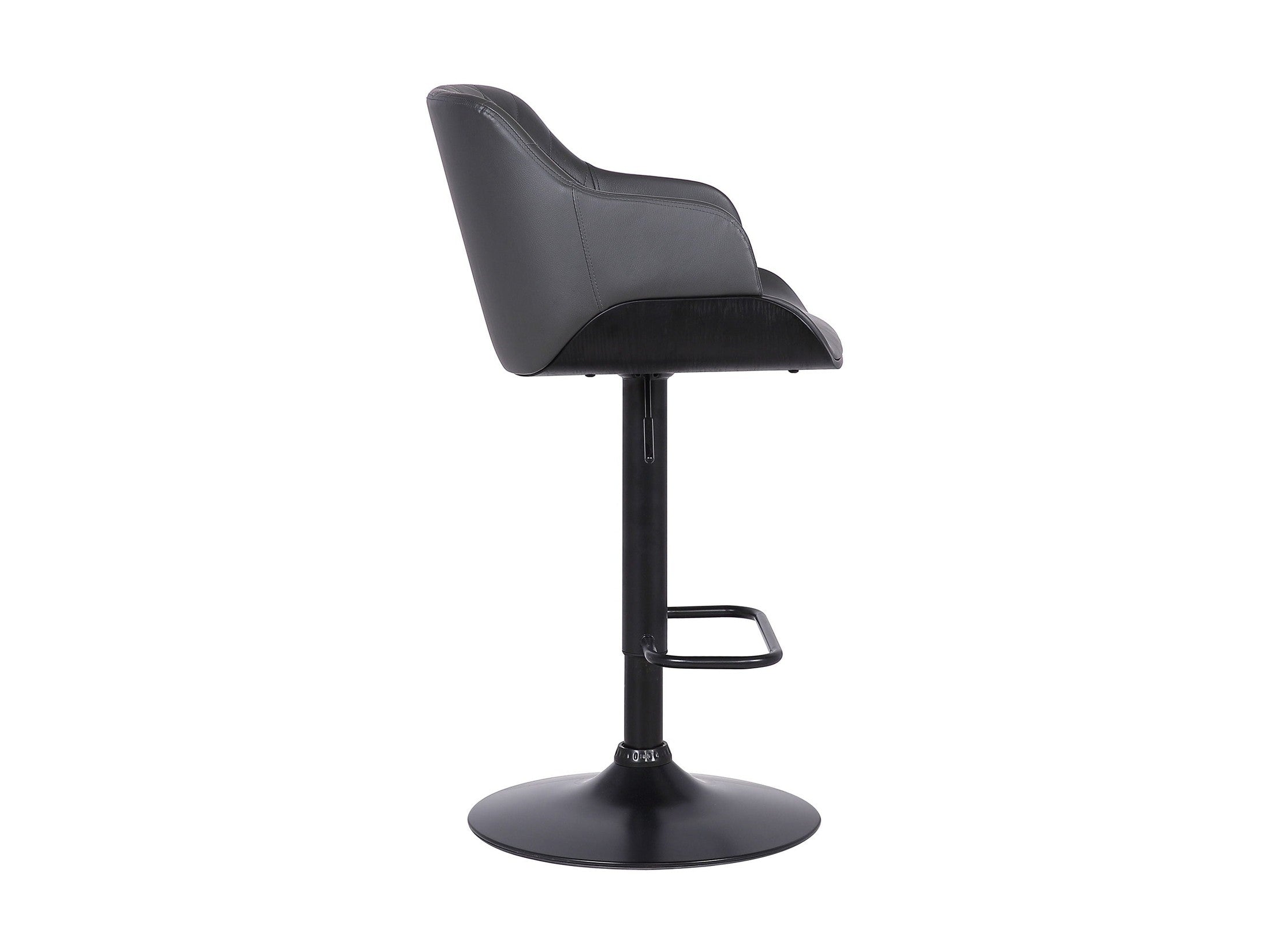 Toby - Adjustable Height Swivel Bar Stool - Black / Gray