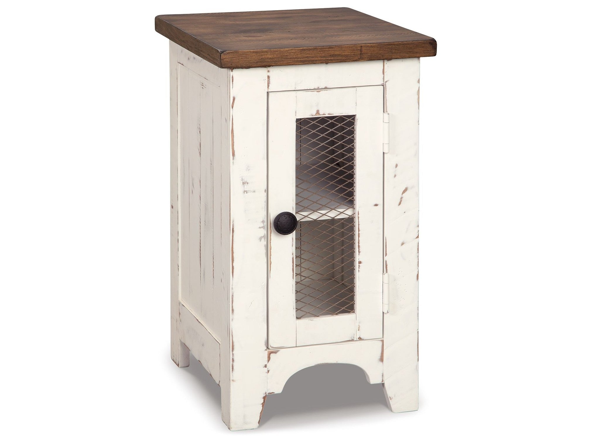 Wystfield - Chair Side End Table - White / Brown