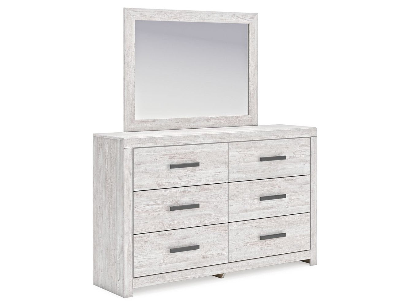 Cayboni - Dresser And Mirror - Whitewash
