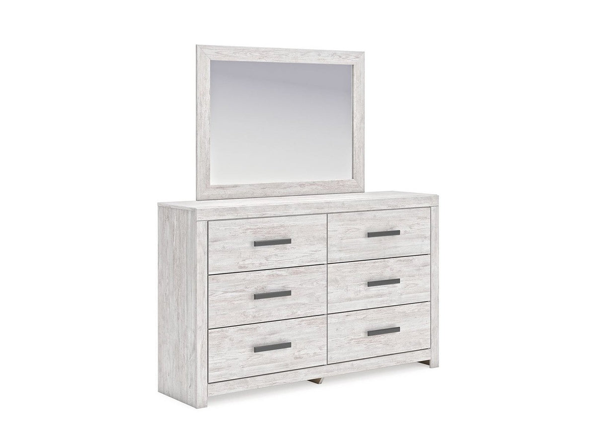 Cayboni - Dresser And Mirror - Whitewash