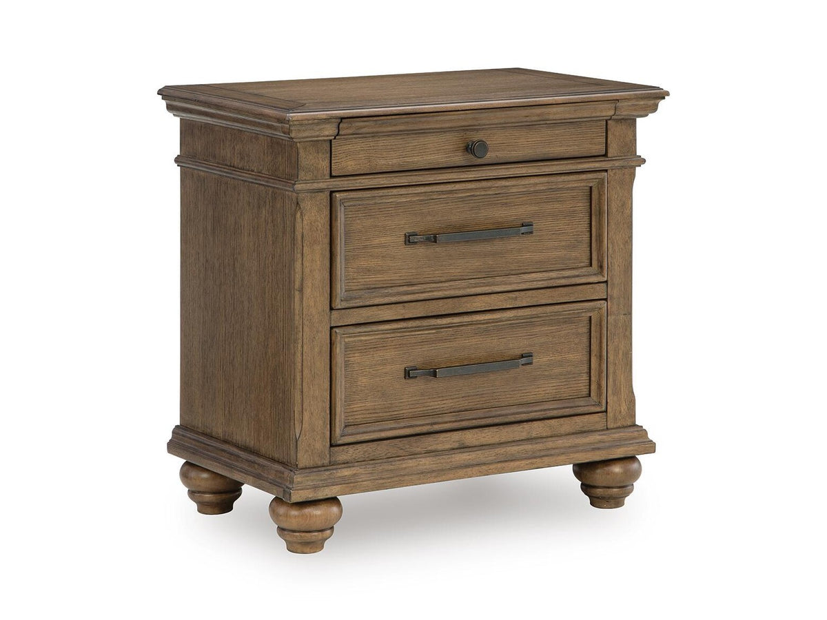 Karallin - Three Drawer Night Stand - Medium Brown