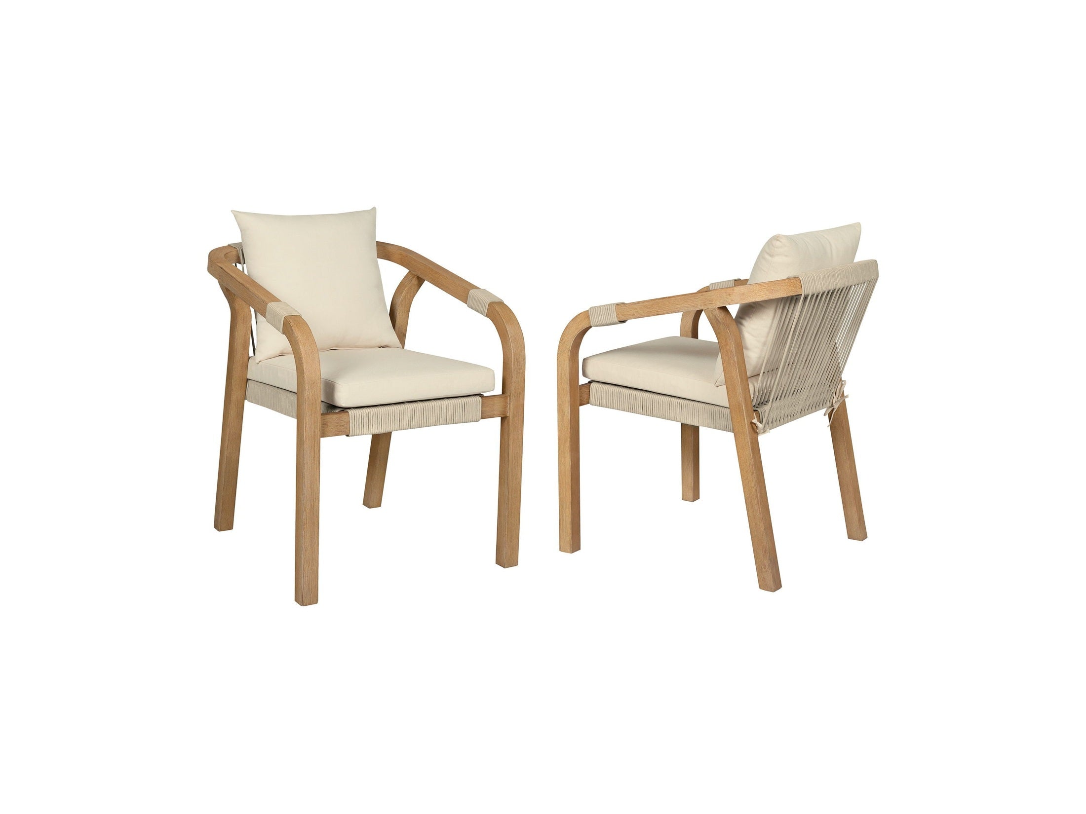 Cypress - Outdoor Patio Dining Chair (Set of 2) - Blonde Eucalyptus / Ivory