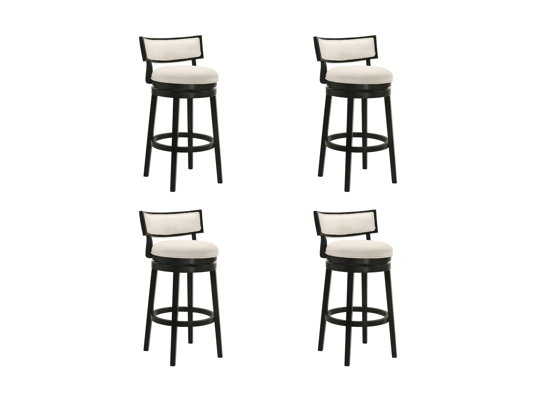 Noely - Modern Farmhouse Swivel Wood Bar Height Kitchen Bar Stool