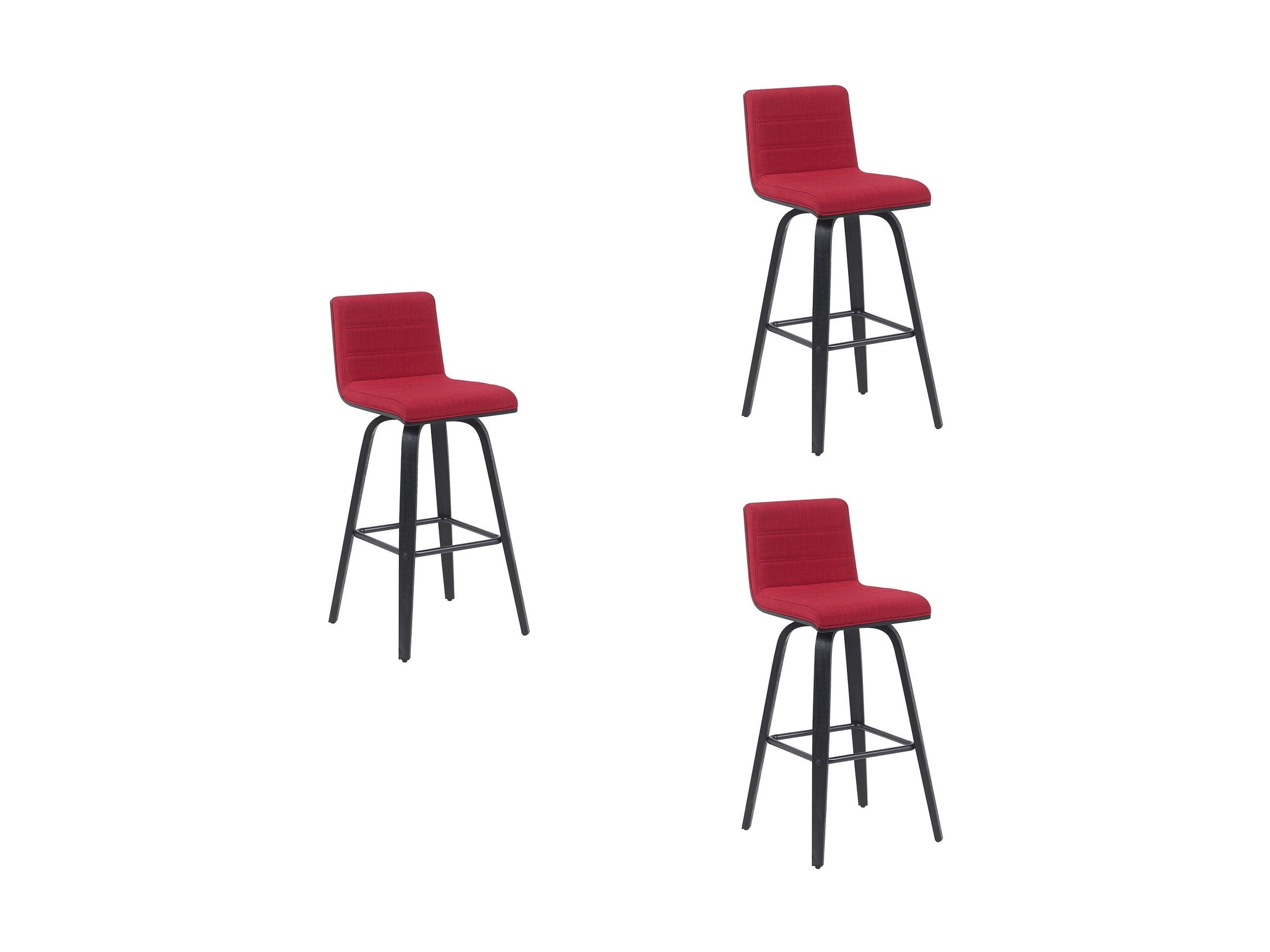 Vienna - Modern Swivel Bar Height Stool - Black Brushed Wood Frame