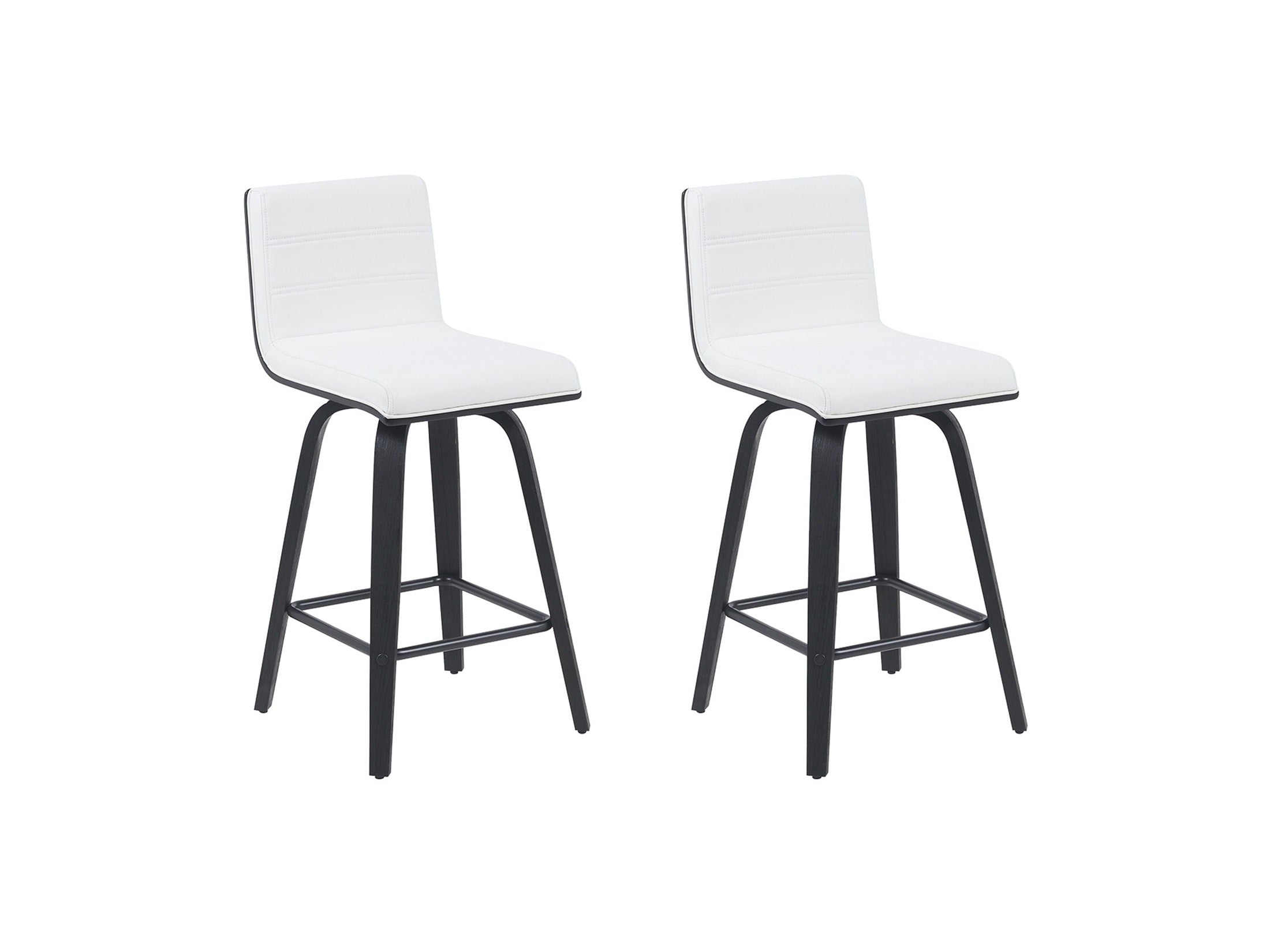 Vienna - Modern Counter Height Swivel Bar Stool - Black Brushed Wood Frame