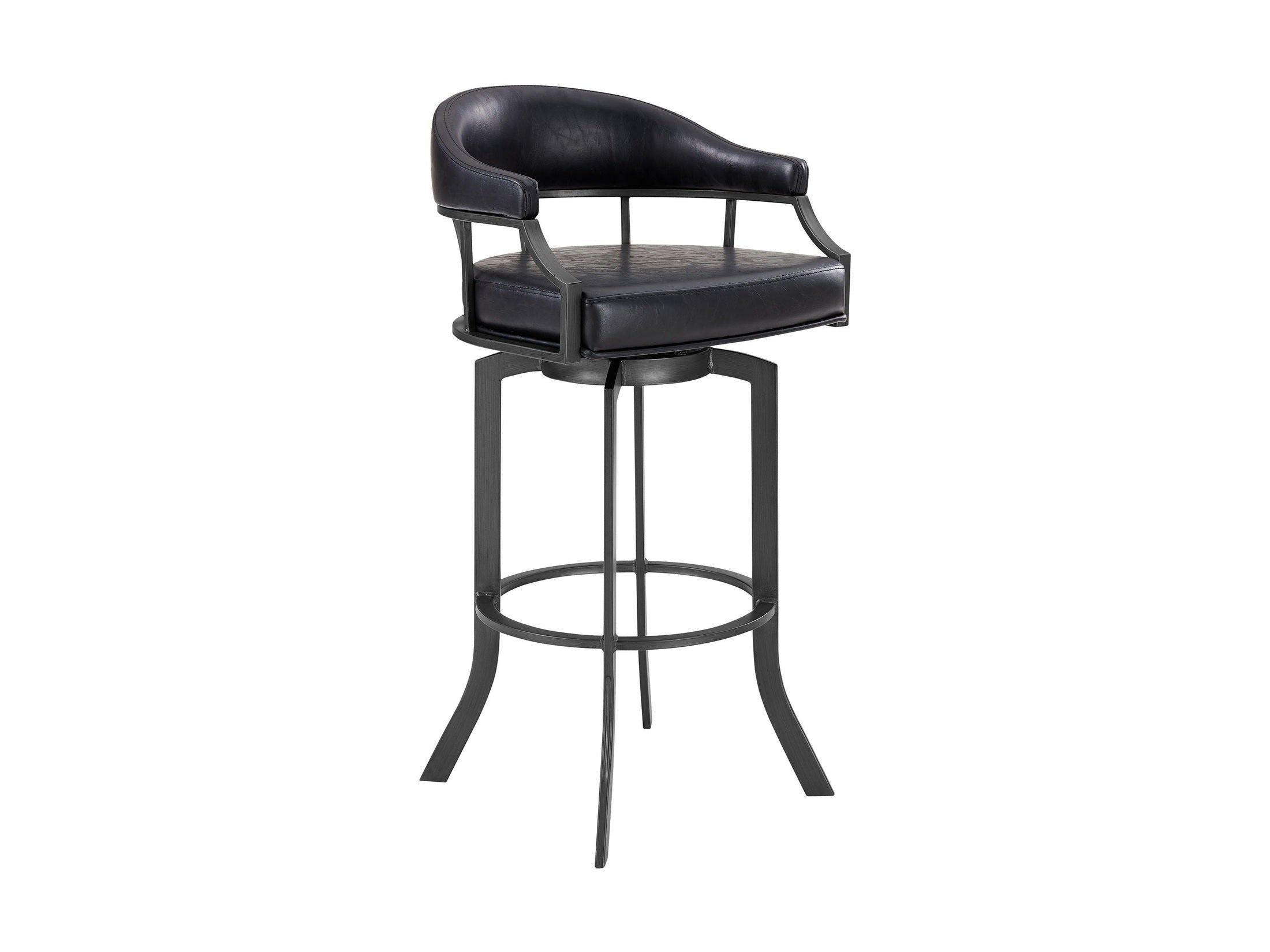 Pharaoh - Swivel Faux Leather Bar Stool - Mineral Finish