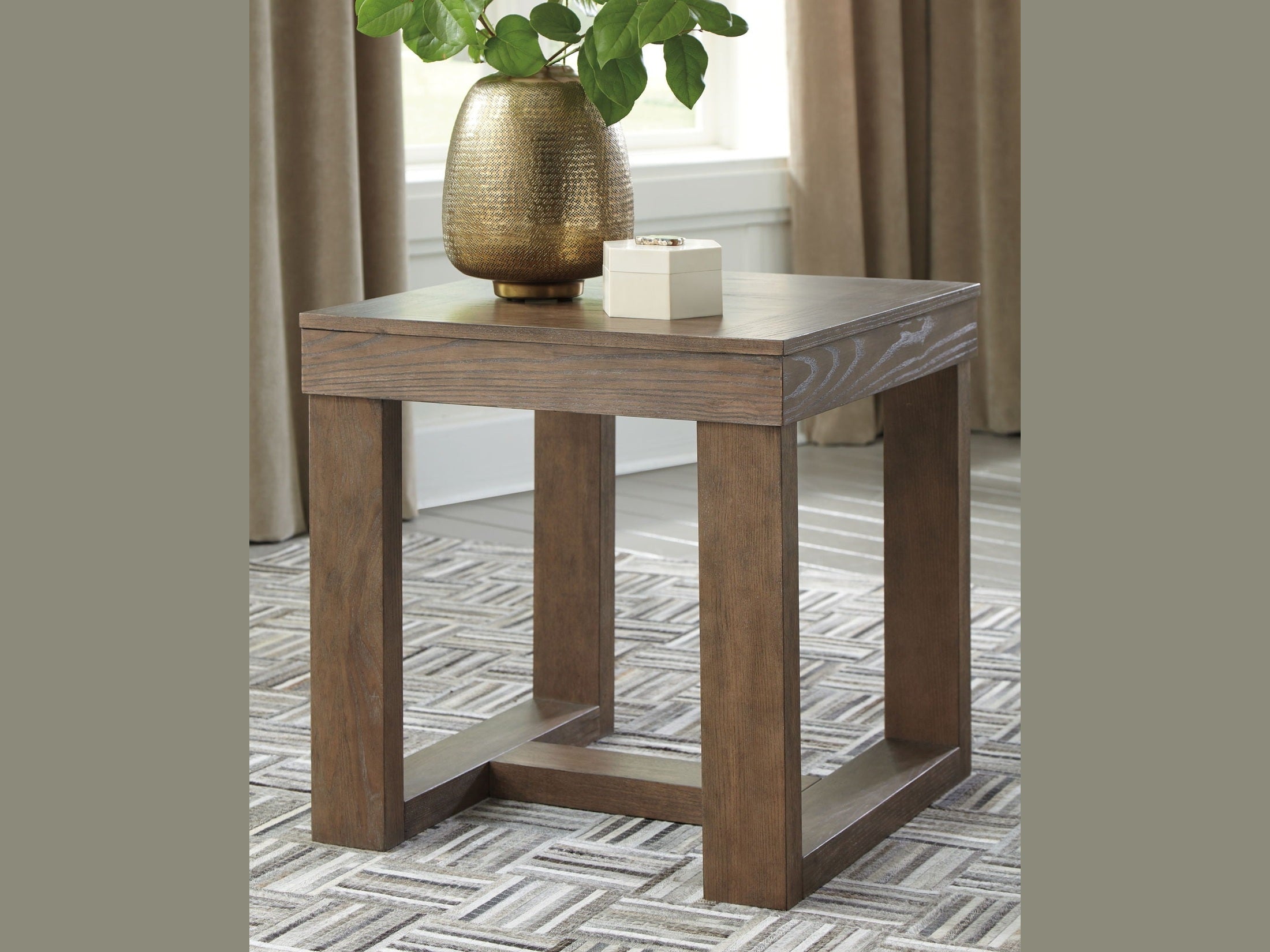 Cariton - Square End Table - Gray
