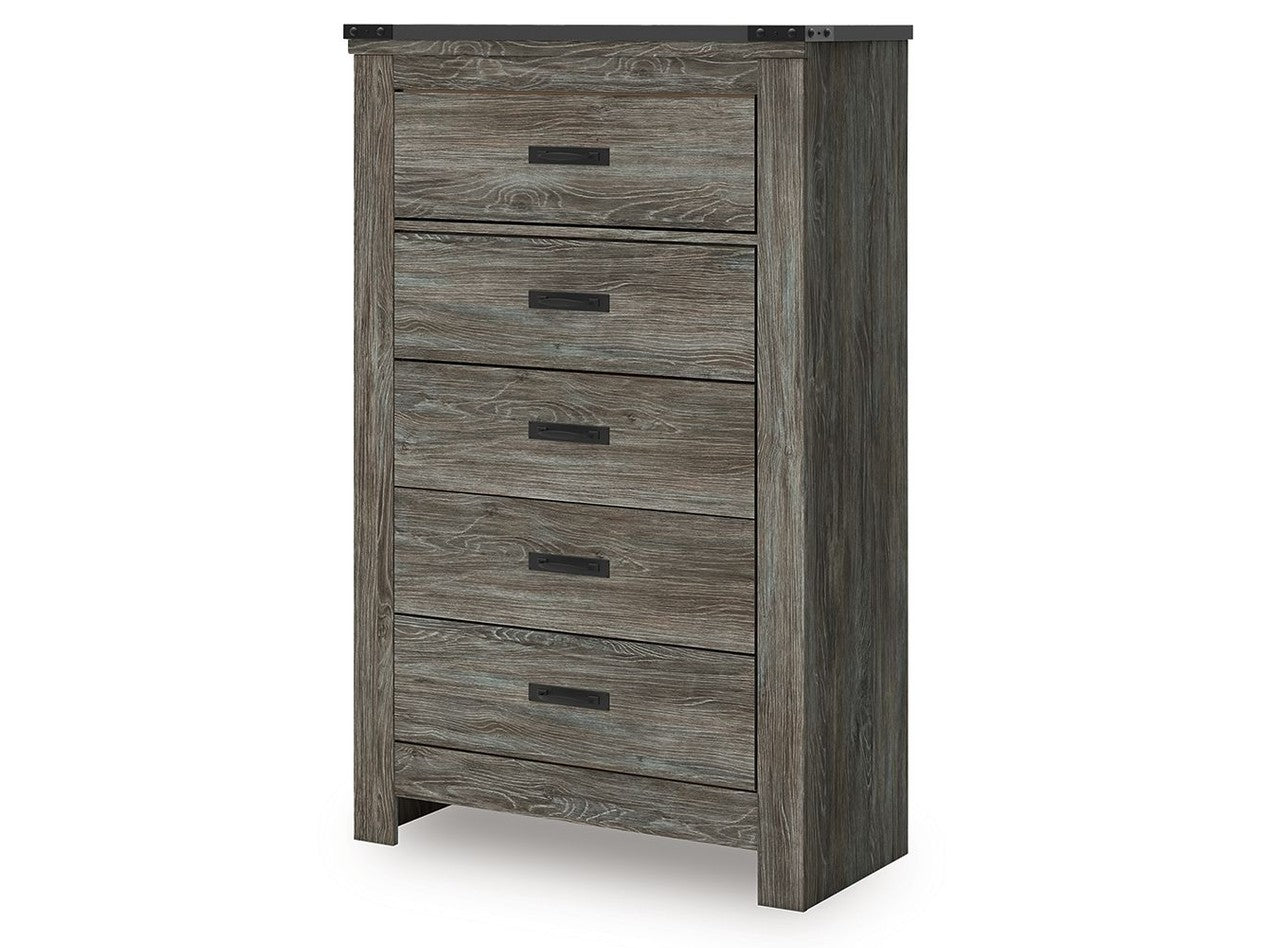 Frandern - Five Drawer Chest - Gray