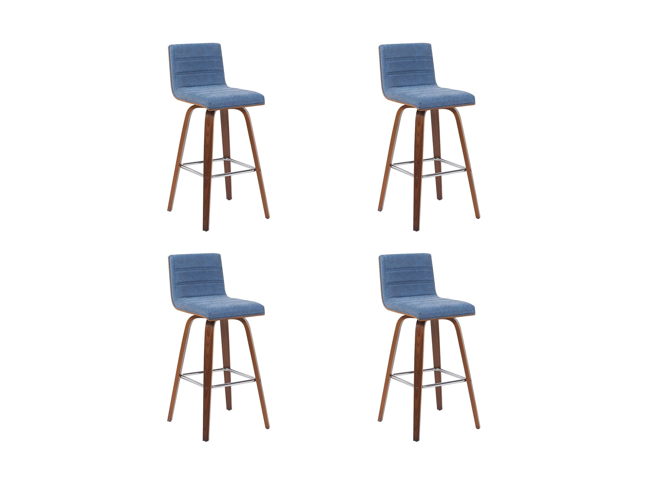 Vienna - Modern Swivel Bar Height Stool - Walnut Finished Wood Frame