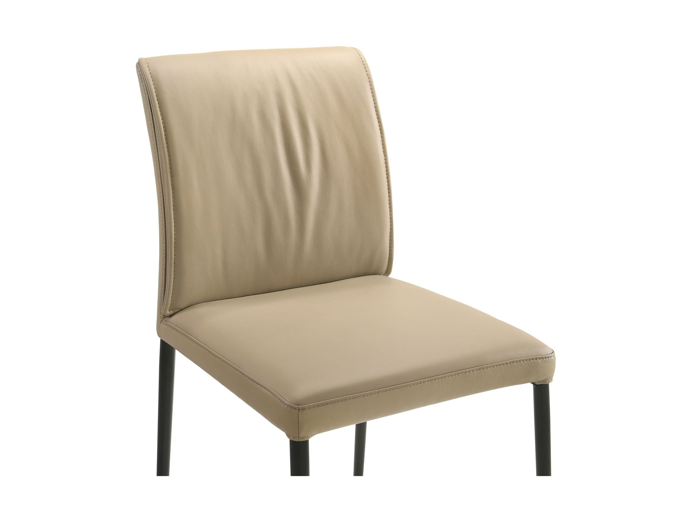 Meriam - Full Back Top Grain Leather Upholstered Metal Dining Chairs (Set of 2)
