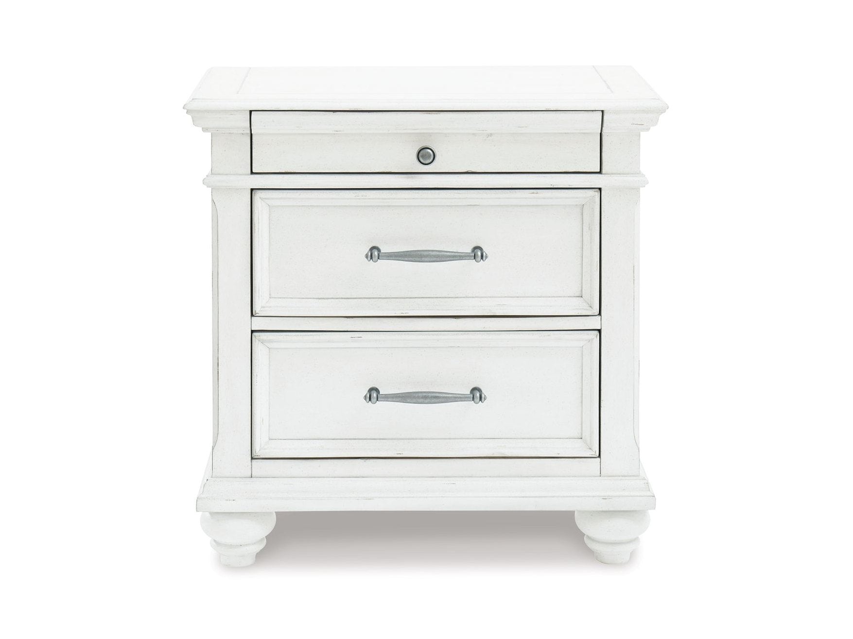 Kanwyn - Three Drawer Night Stand - Whitewash