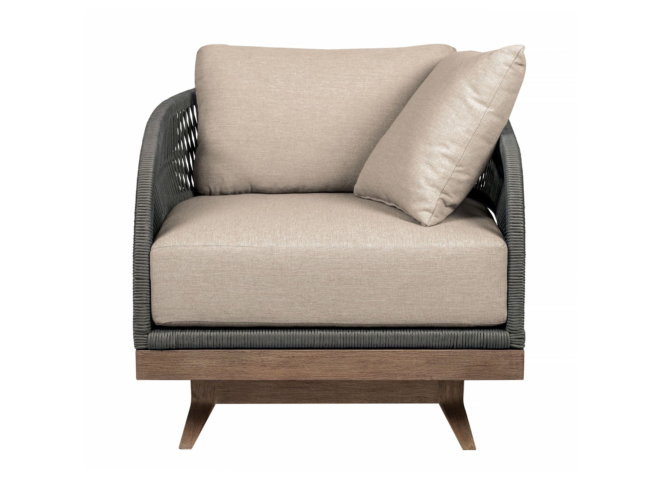 Orbit - Swivel Outdoor Patio Chair - Weathered Eucalyptus / Taupe