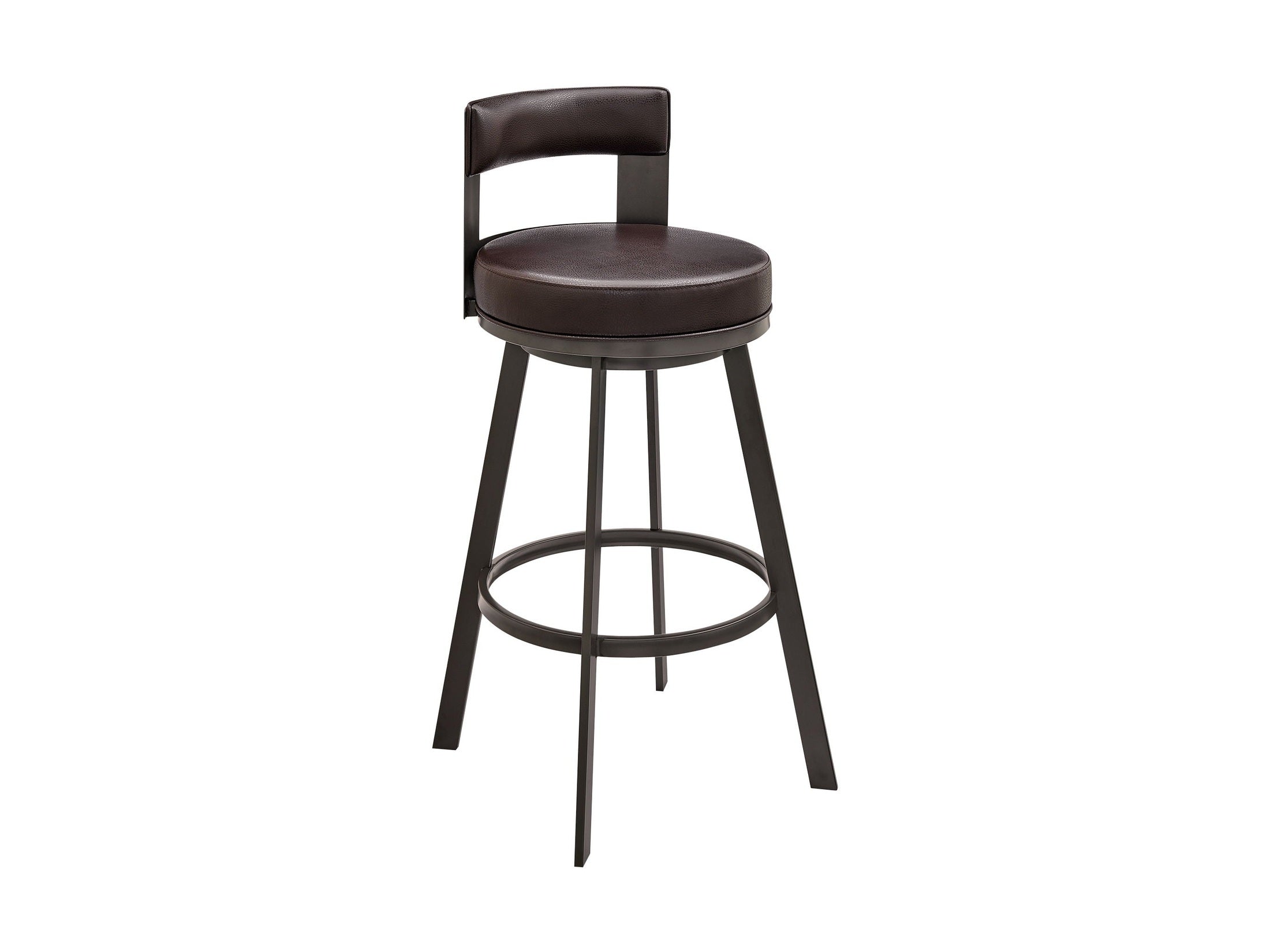 Lynof - Swivel Counter Stool - Black Finish