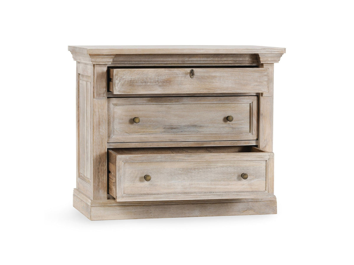 Adelaide - 3 Drawer Nightstand - Natural Cream Wash