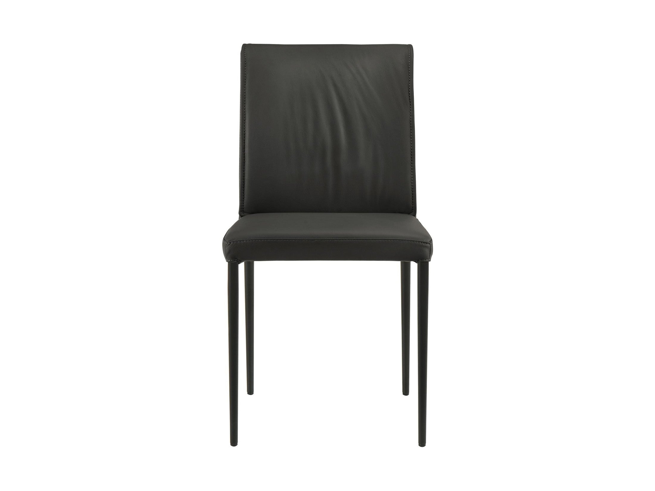 Meriam - Full Back Top Grain Leather Upholstered Metal Dining Chairs (Set of 2)