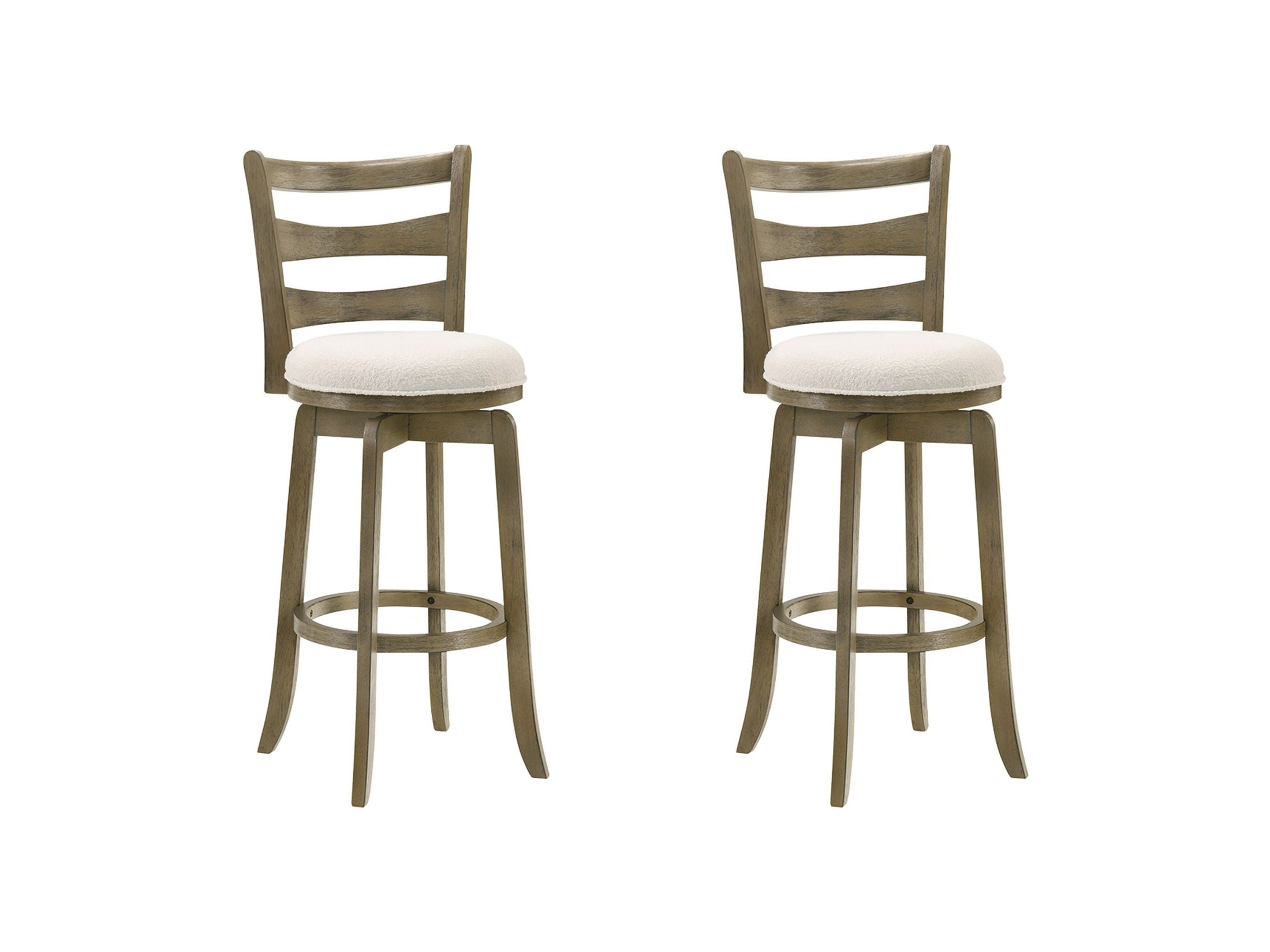 Melindra - Modern Farmhouse Swivel Wood Bar Height Kitchen Bar Stool
