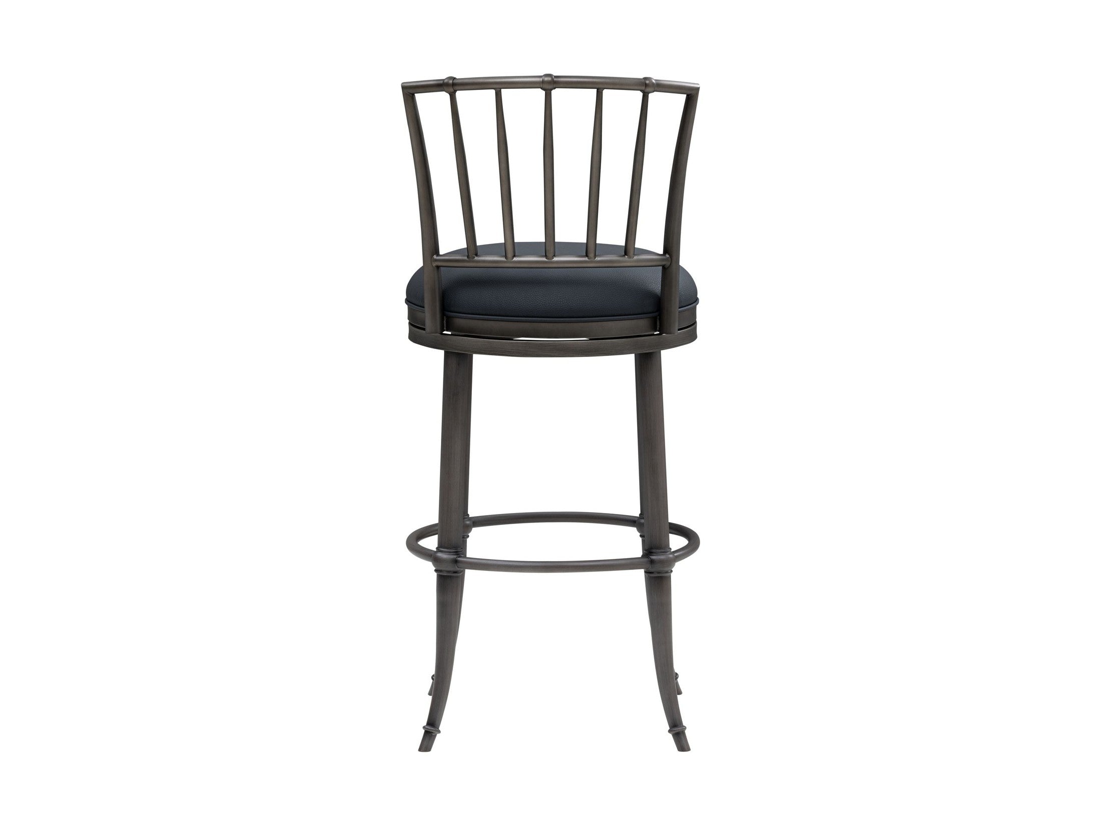 Vince - Commercial Grade Steel Frame Faux Leather Upholstered Swivel Bar Height Barstool
