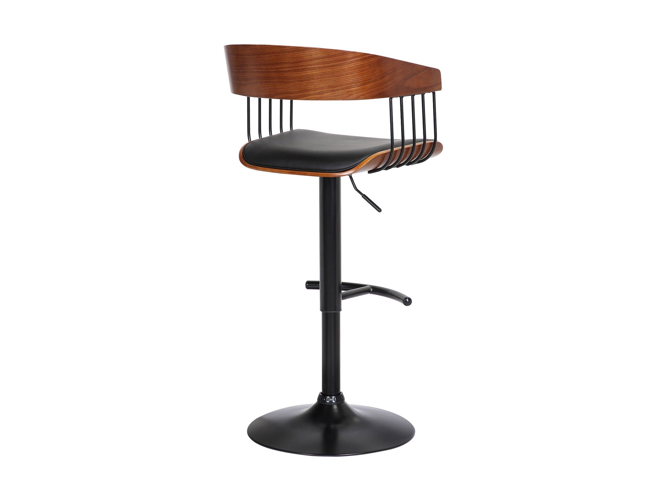 Larisa - Adjustable Walnut Wood Bar Stool
