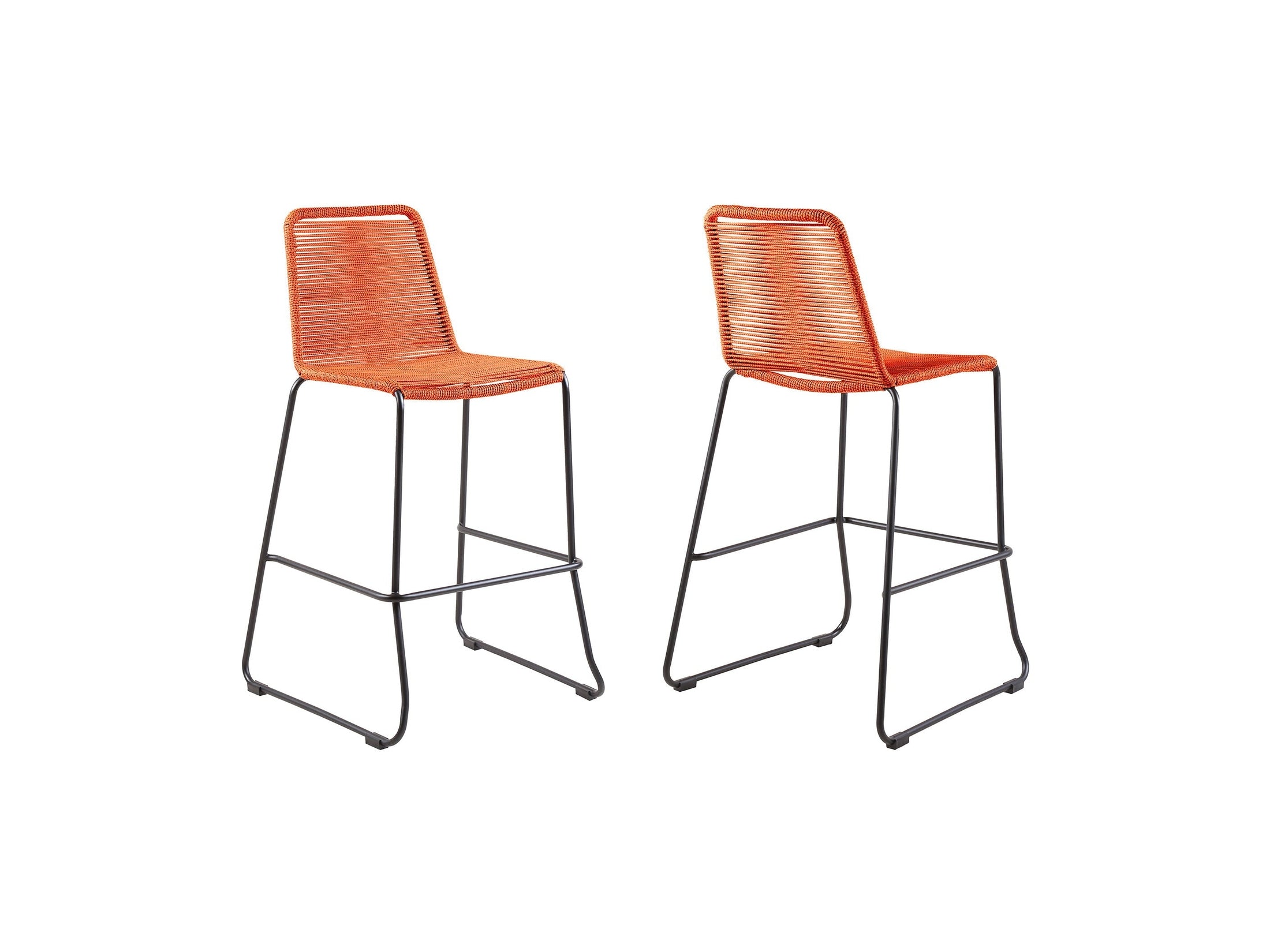 Shasta - 30" Outdoor Metal And Rope Stackable Barstool