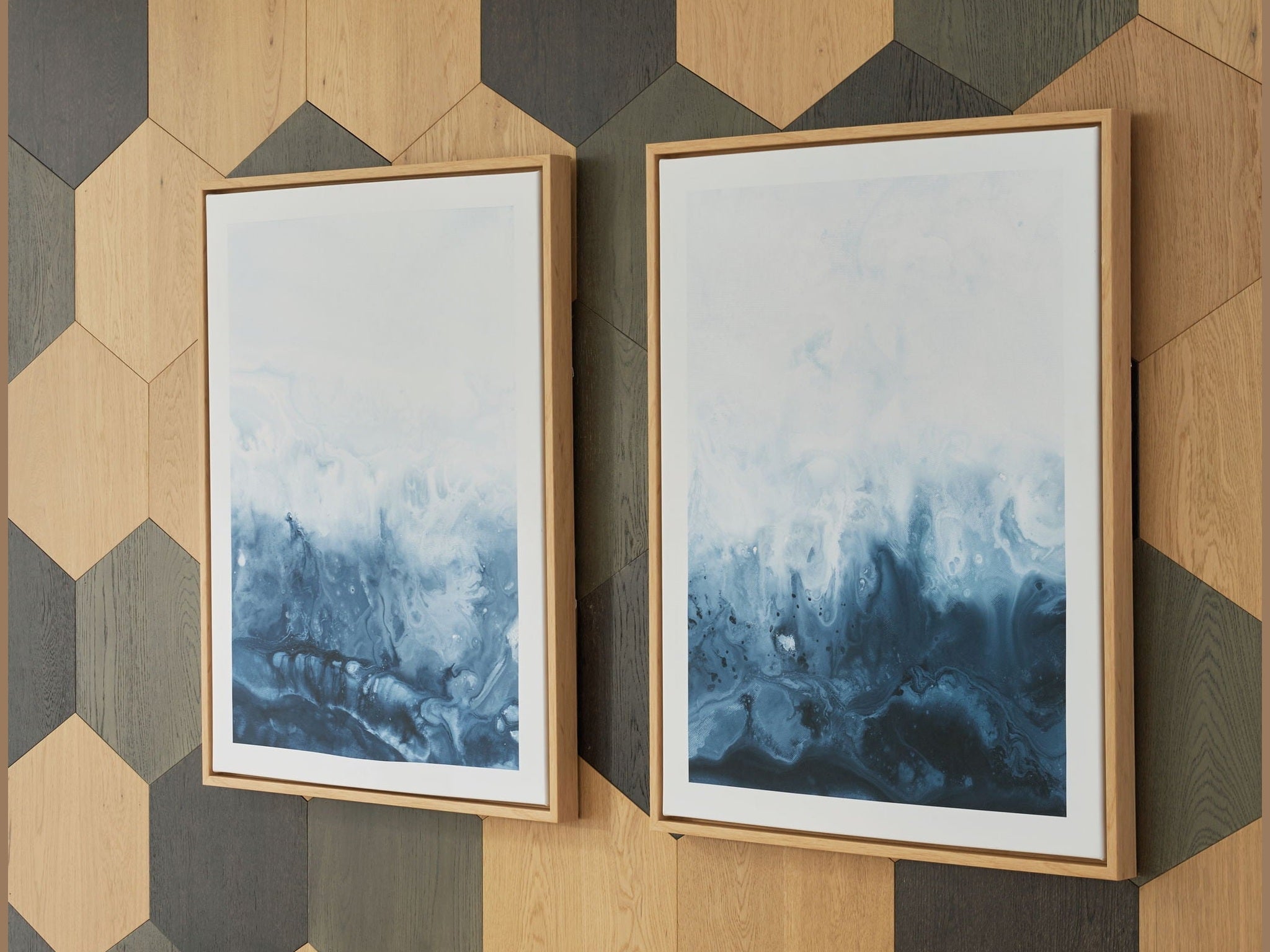 Holport - Wall Art Set (Set of 2) - Blue / White