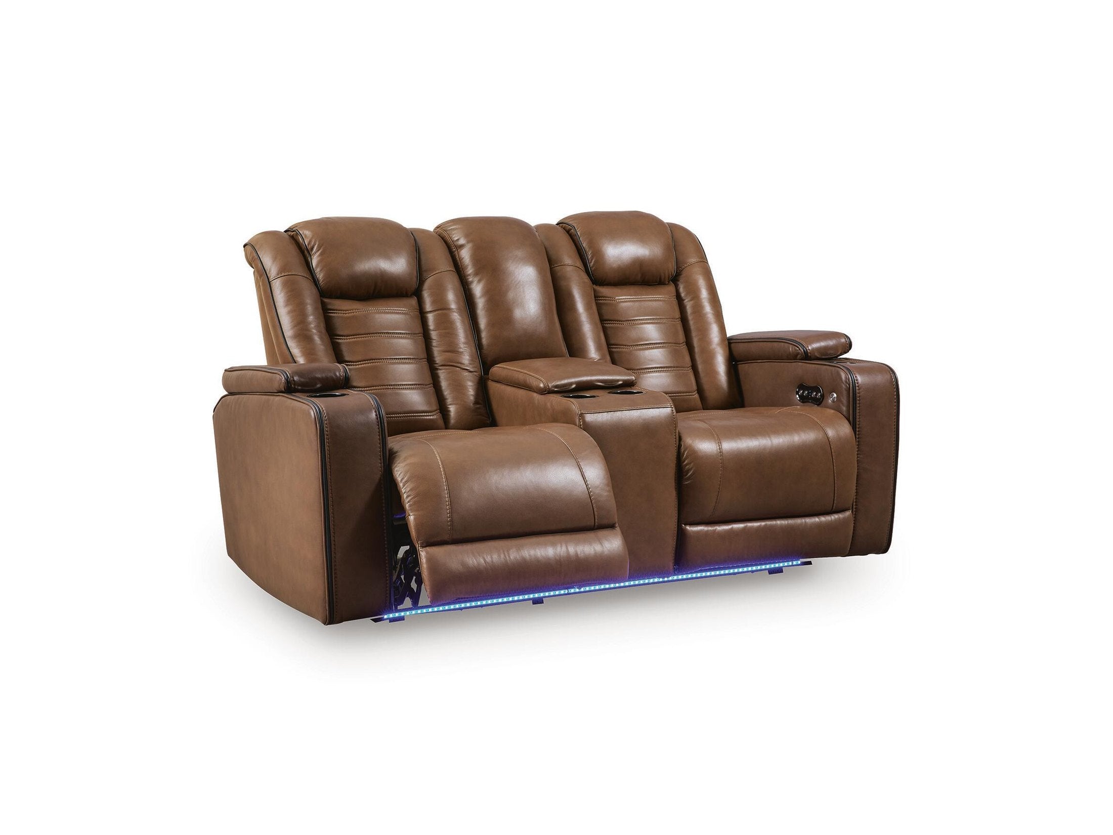 Gruaro - Power Reclining Loveseat With Console / Adjustable Headrest - Amber