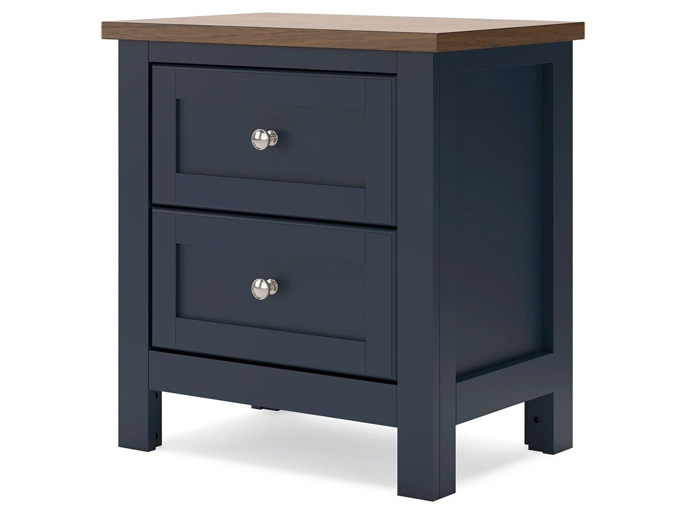 Landocken - Two Drawer Night Stand - Brown / Blue